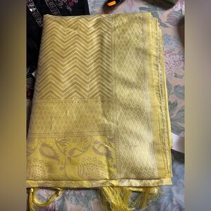 Yellow benarsi saree